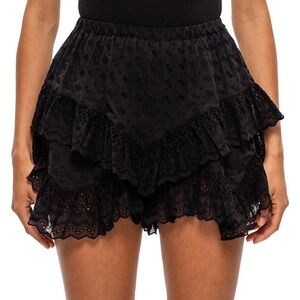 Isabel Marant Black Lace Ruffle Shorts size 34 Teocadia